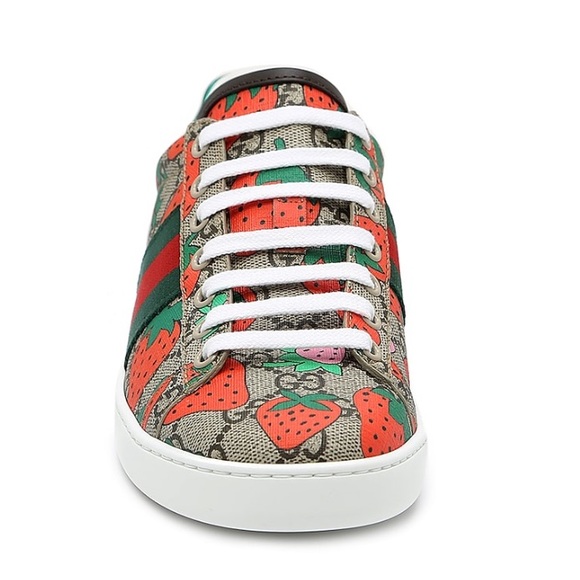 🍓 Gucci ace strawberry logo sneakers box women’s 42m IT, 12m US, 9m UK preown - Picture 9 of 14